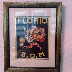 S.O.M Vintage Art Print with Gold Frame